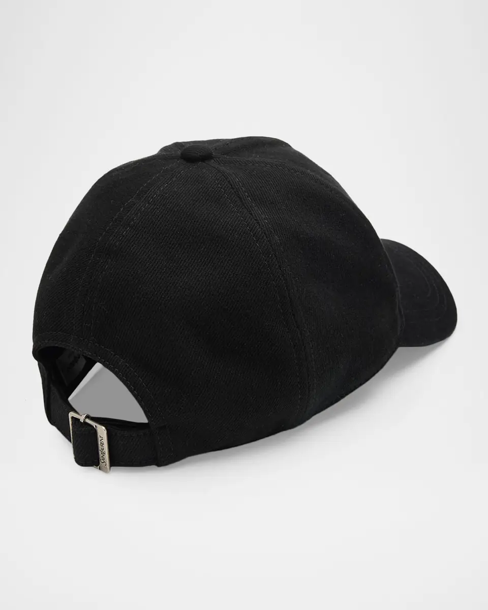 Saint Laurent Men's Cassandre Cotton Denim Twill Baseball Cap | Thumbnail 2 Saint Laurent Men's Cassandre Cotton Denim Twill Baseball Cap | Thumbnail 2