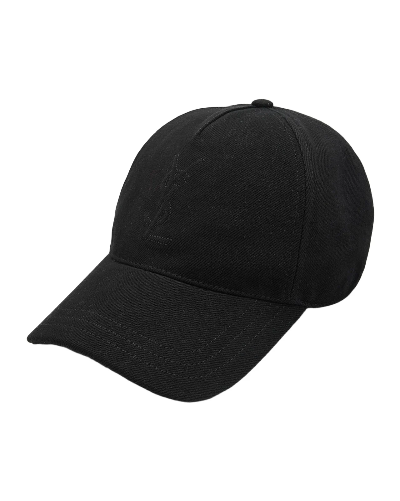 Saint Laurent Men's Cassandre Cotton Denim Twill Baseball Cap