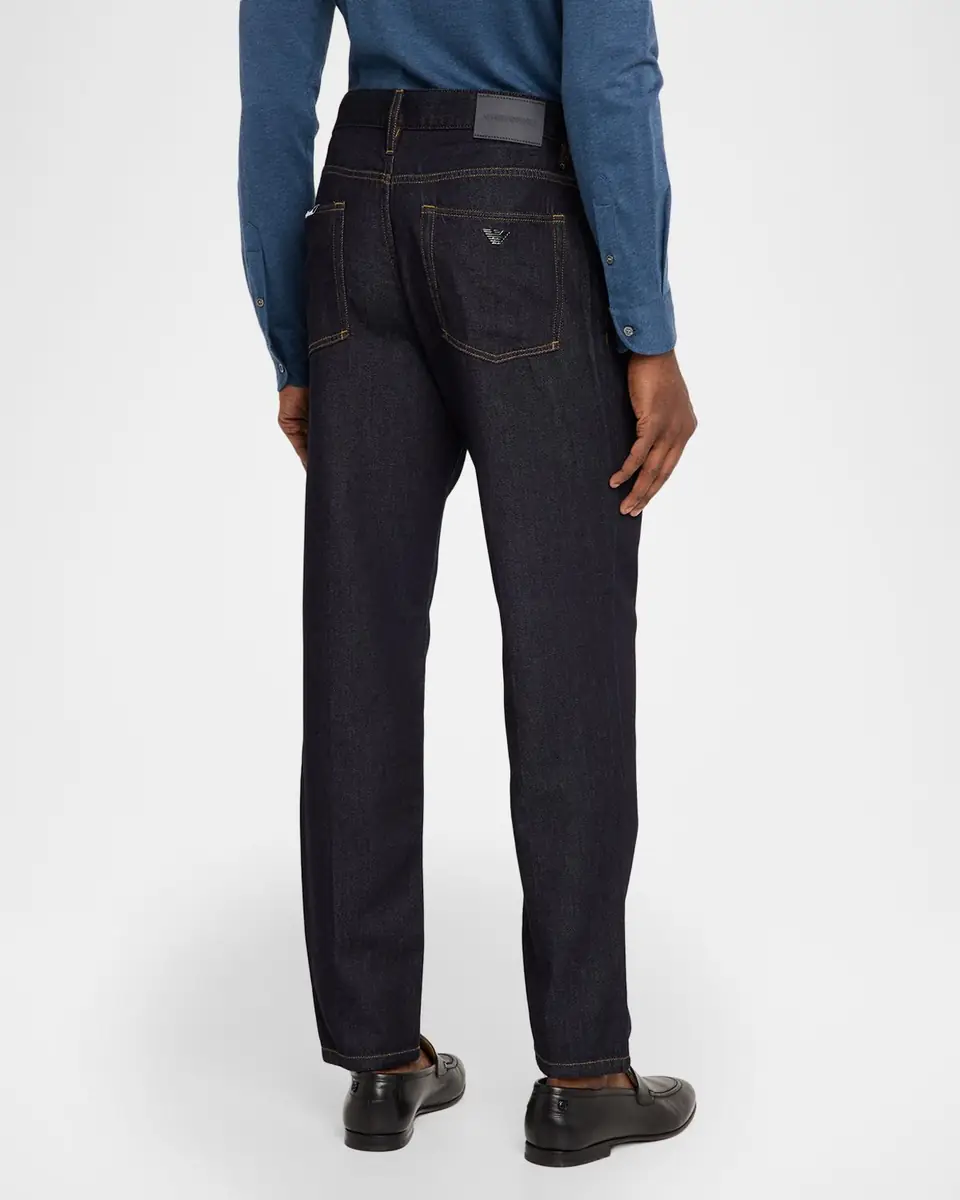 Emporio Armani Denim Mid-Rise Straight-Leg Jeans | Thumbnail 3 Emporio Armani Denim Mid-Rise Straight-Leg Jeans | Thumbnail 3