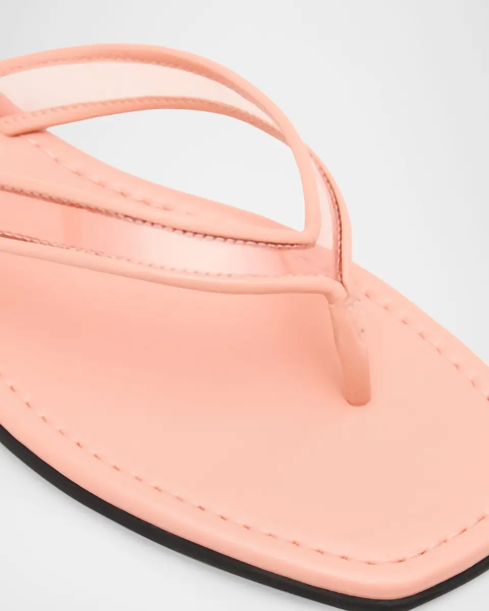 Veronica Beard Clea Leather-Trimmed Jelly Thong Sandals | Thumbnail 2 Veronica Beard Clea Leather-Trimmed Jelly Thong Sandals | Thumbnail 2