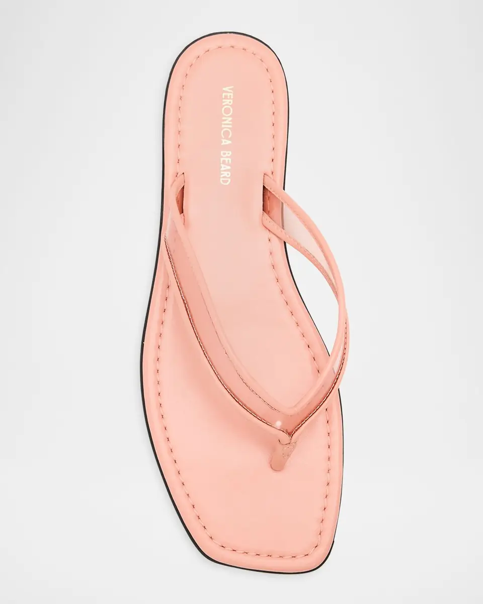 Veronica Beard Clea Leather-Trimmed Jelly Thong Sandals | Thumbnail 3 Veronica Beard Clea Leather-Trimmed Jelly Thong Sandals | Thumbnail 3