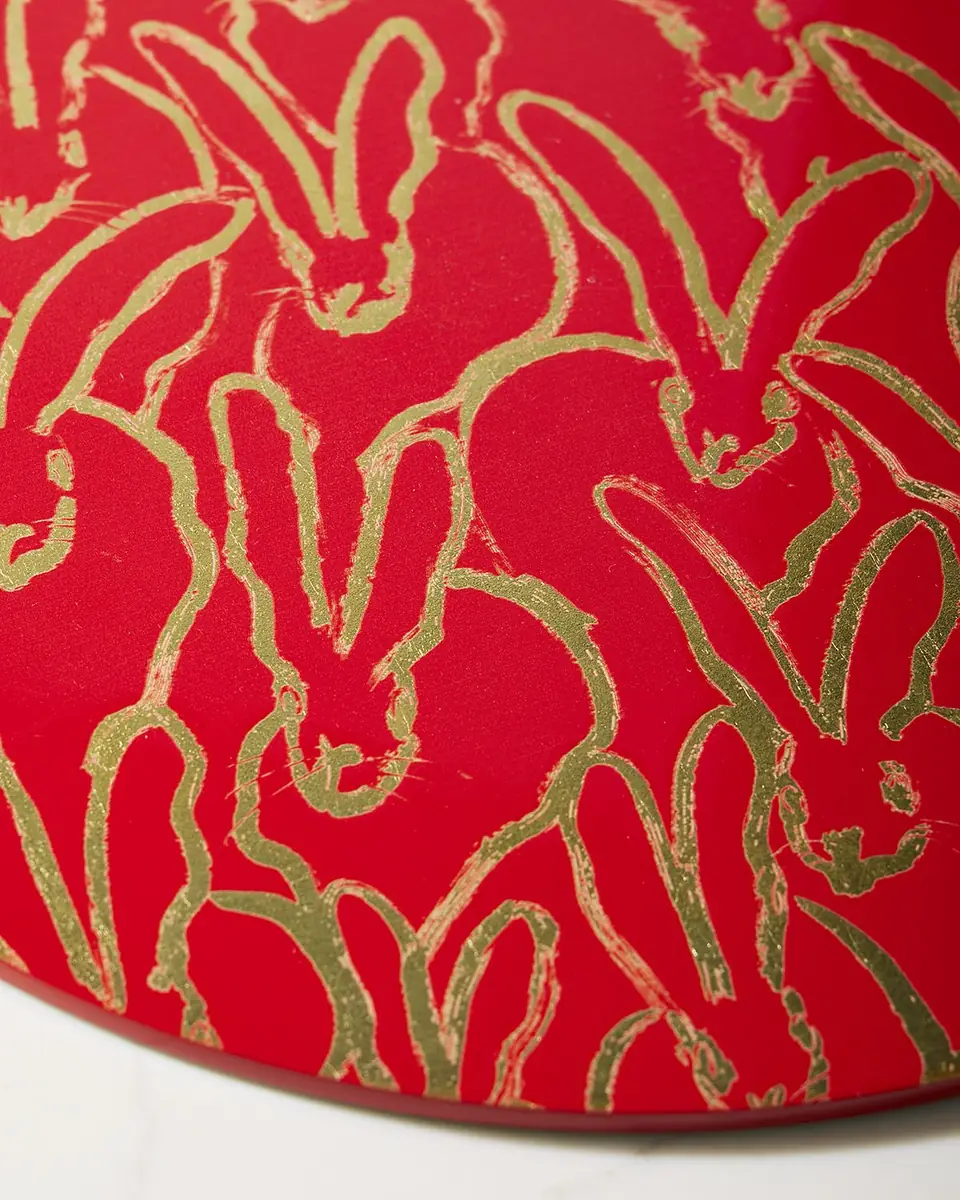 Hunt Slonem Rabbit Run Gold Leaf & Lacquer Placemat | Thumbnail 2