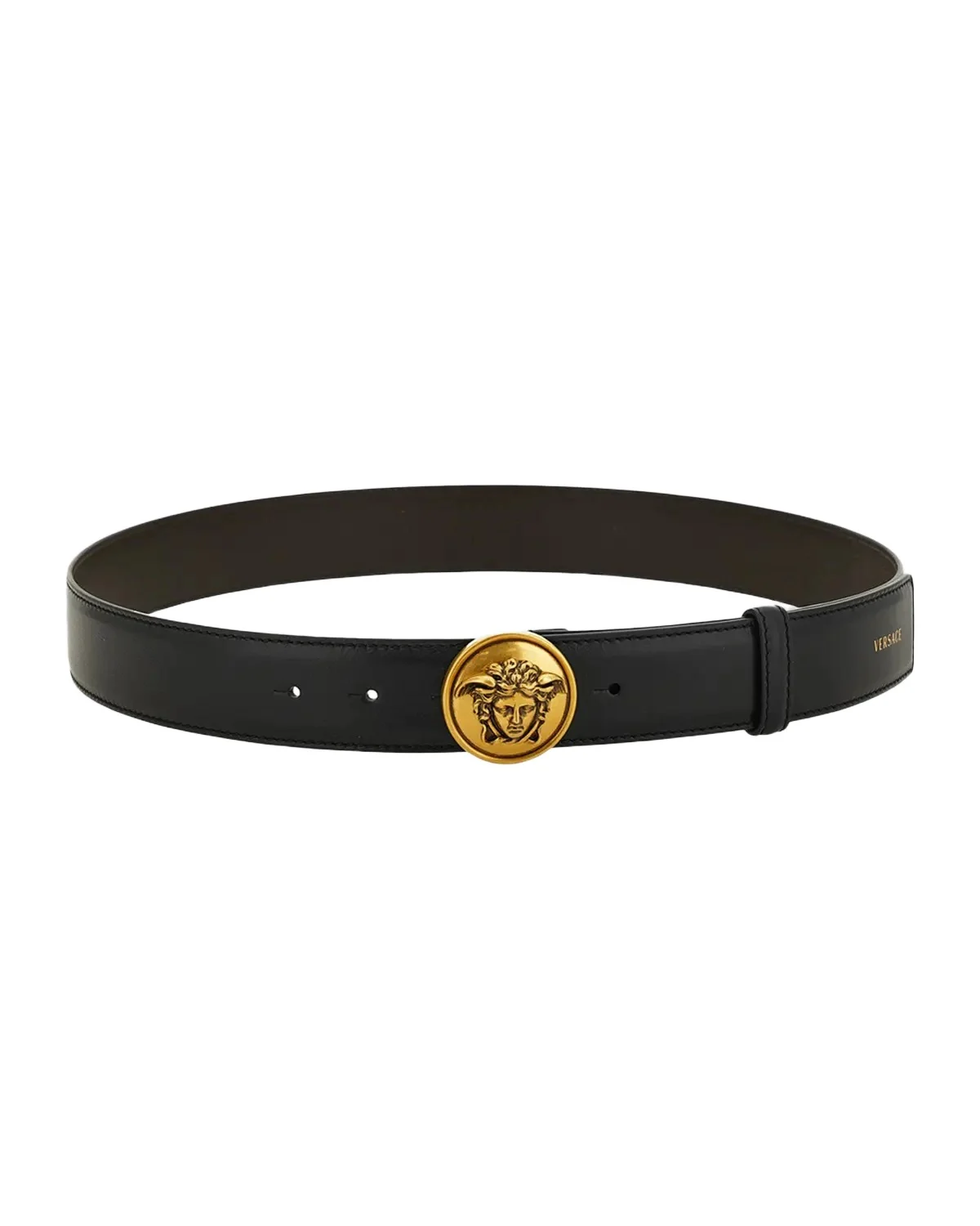 Men's Leather Medusa-Buckle Belt Men's Leather Medusa-Buckle Belt