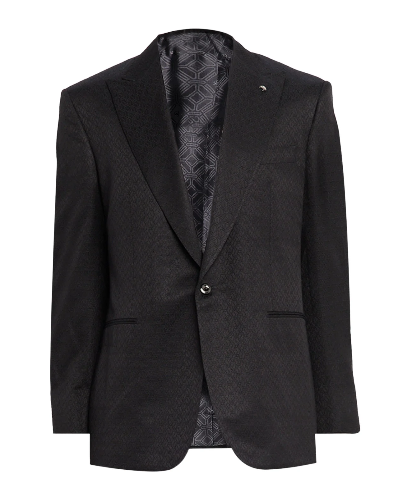 Men's Geometric Silk Jacquard Single-Breasted Sport Coat Men's Geometric Silk Jacquard Single-Breasted Sport Coat