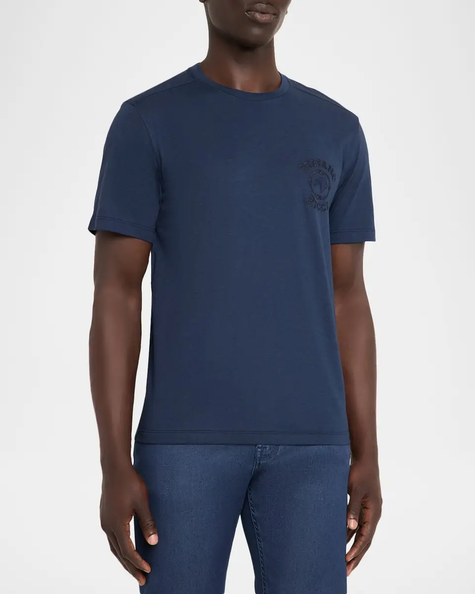 Stefano Ricci Men's Tonal Logo Crewneck T-Shirt | Thumbnail 3 Stefano Ricci Men's Tonal Logo Crewneck T-Shirt | Thumbnail 3