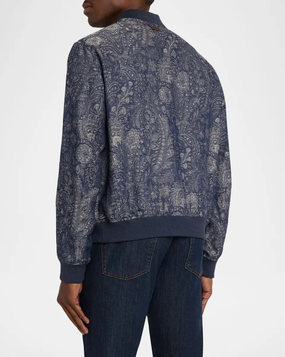 Etro Men's Paisely Jacquard Bomber Jacket | Thumbnail 2