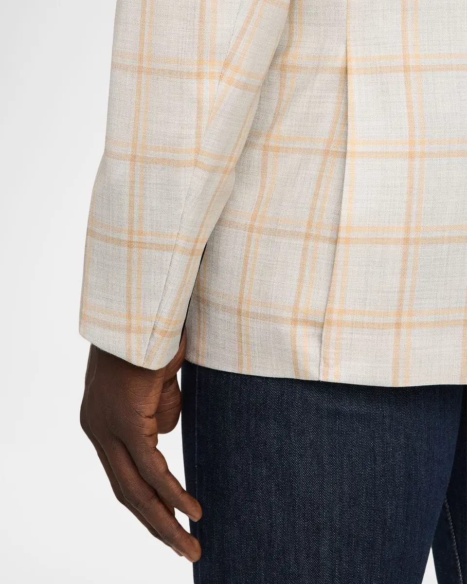 Stefano Ricci Men's Cashmere and Silk Windowpane Plaid Sport Coat | Thumbnail 7 Stefano Ricci Men's Cashmere and Silk Windowpane Plaid Sport Coat | Thumbnail 7