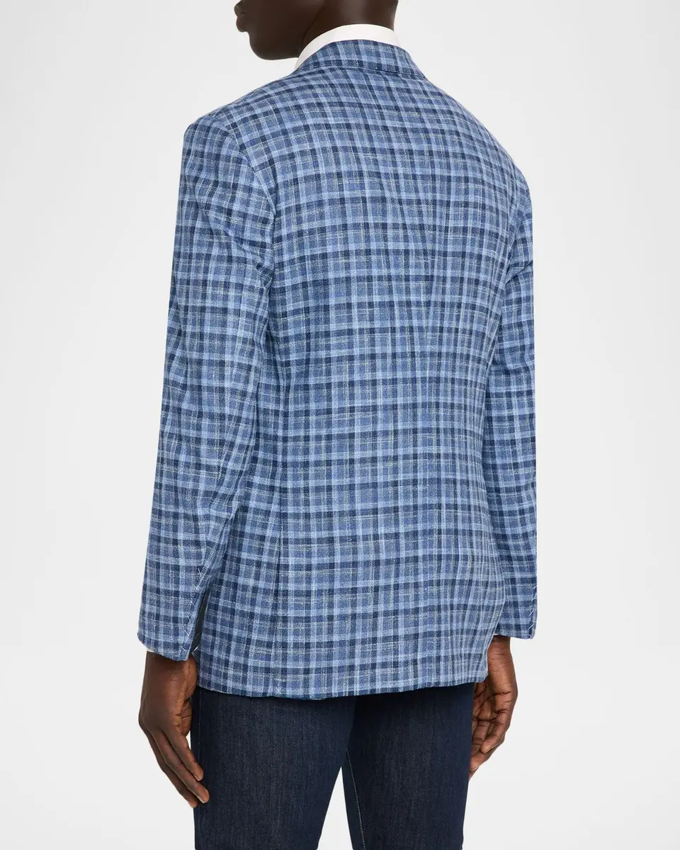 Stefano Ricci Men's Wool, Silk and Cotton Check Sport Coat | Thumbnail 2 Stefano Ricci Men's Wool, Silk and Cotton Check Sport Coat | Thumbnail 2
