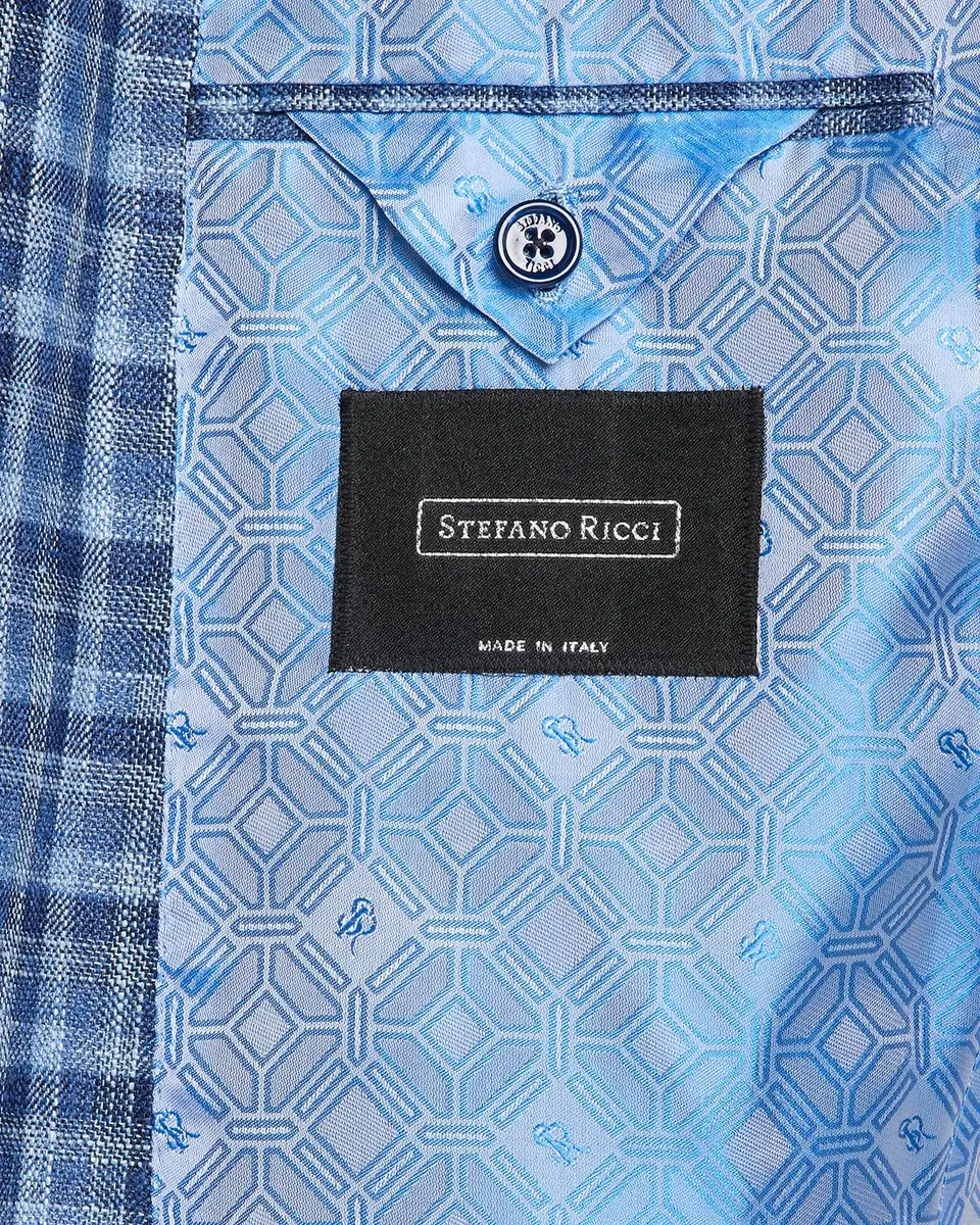 Stefano Ricci Men's Wool, Silk and Cotton Check Sport Coat | Thumbnail 5 Stefano Ricci Men's Wool, Silk and Cotton Check Sport Coat | Thumbnail 5
