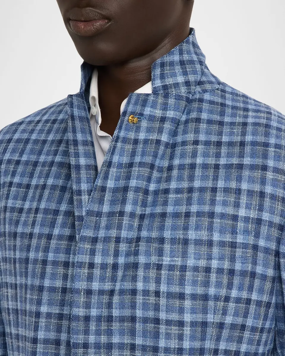 Stefano Ricci Men's Wool, Silk and Cotton Check Sport Coat | Thumbnail 6 Stefano Ricci Men's Wool, Silk and Cotton Check Sport Coat | Thumbnail 6
