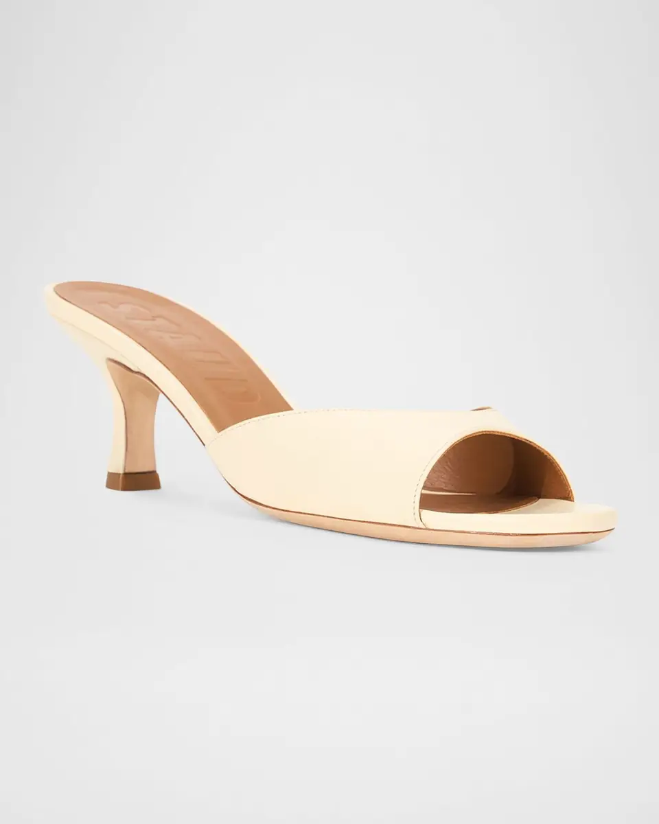 STAUD 60mm Brigitte Leather Kitten-Heel Mules | Thumbnail 4