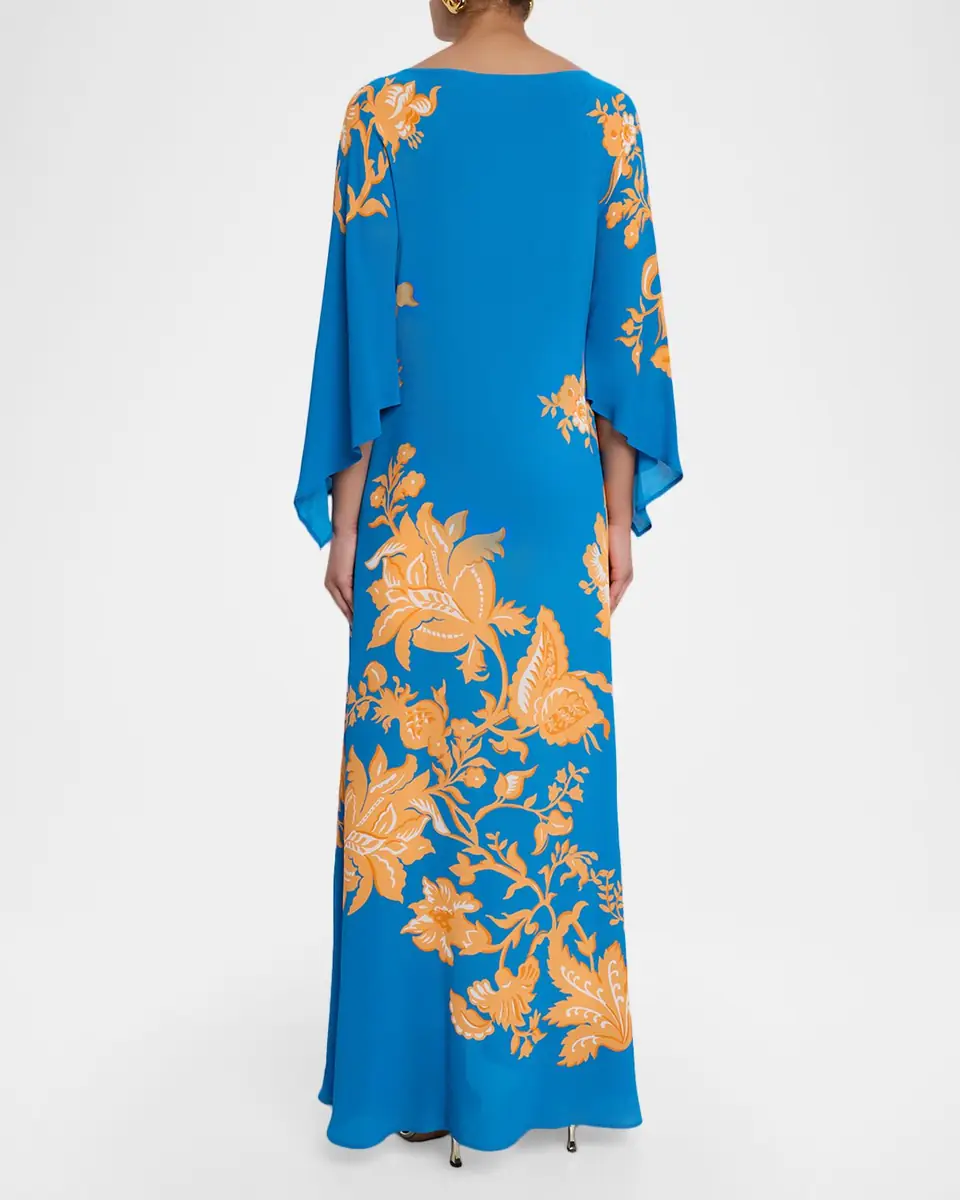 Etro Floral Print Flutter-Sleeve Maxi Dress | Thumbnail 2 Etro Floral Print Flutter-Sleeve Maxi Dress | Thumbnail 2