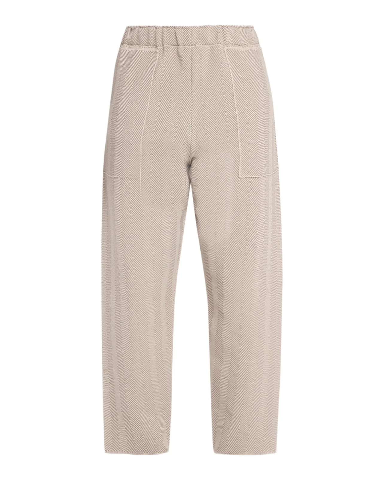 Men's Inlaid Knit Herringbone Straight-Leg Trousers Men's Inlaid Knit Herringbone Straight-Leg Trousers