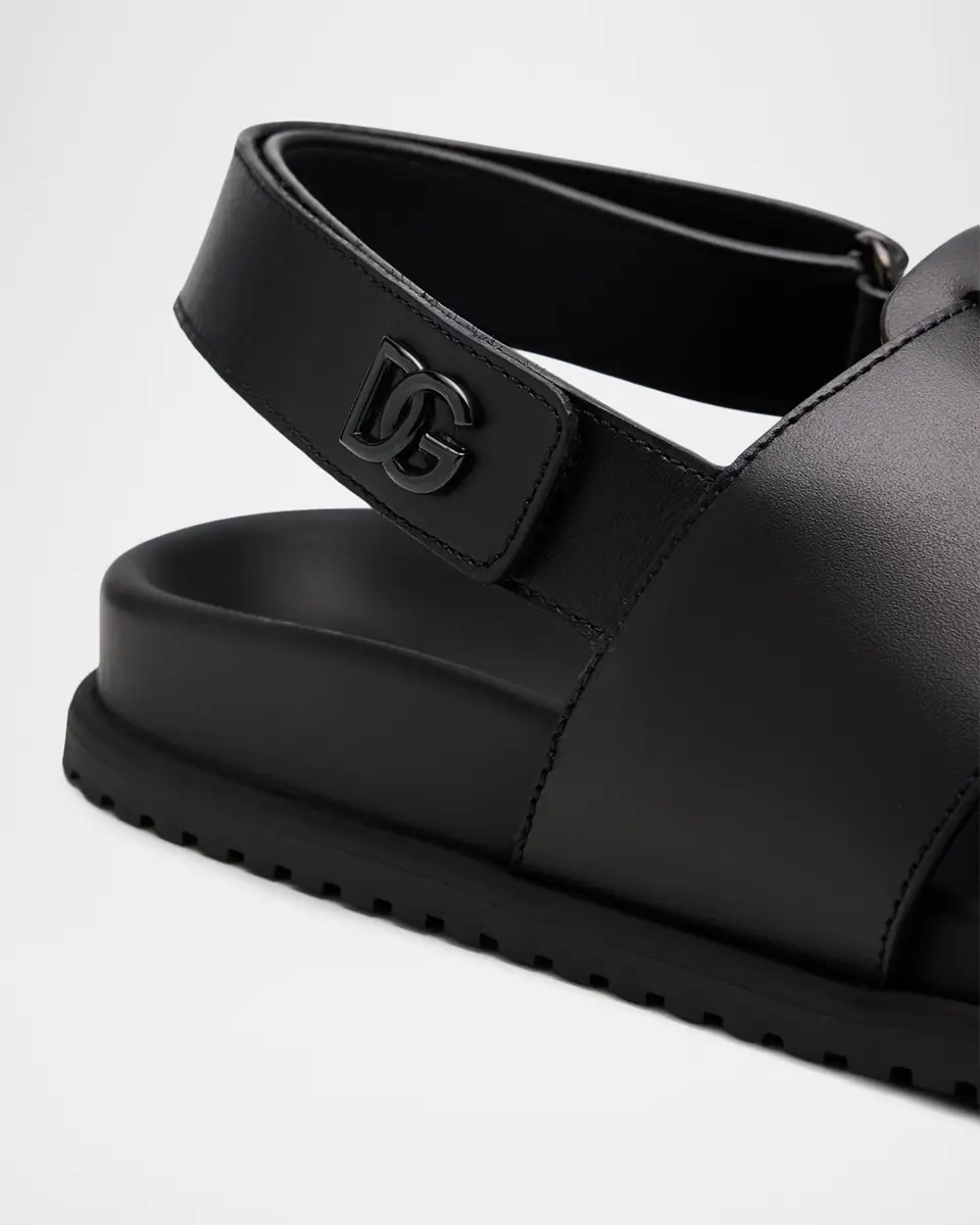 Dolce & Gabbana Men's DG Logo Leather Sandals | Thumbnail 2 Dolce & Gabbana Men's DG Logo Leather Sandals | Thumbnail 2