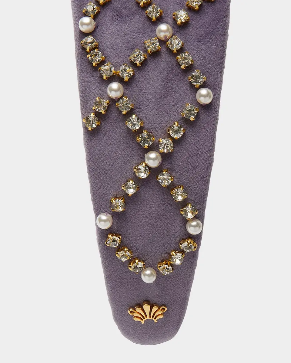 Lele Sadoughi Brigitte Embellished Velvet Headband | Thumbnail 3