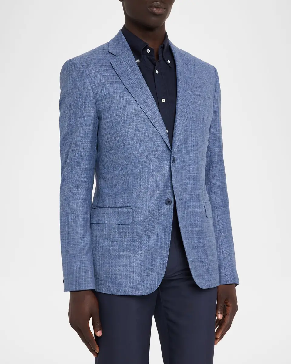 Emporio Armani Men's Wool G Line Blurred Plaid Sport Coat | Thumbnail 4 Emporio Armani Men's Wool G Line Blurred Plaid Sport Coat | Thumbnail 4