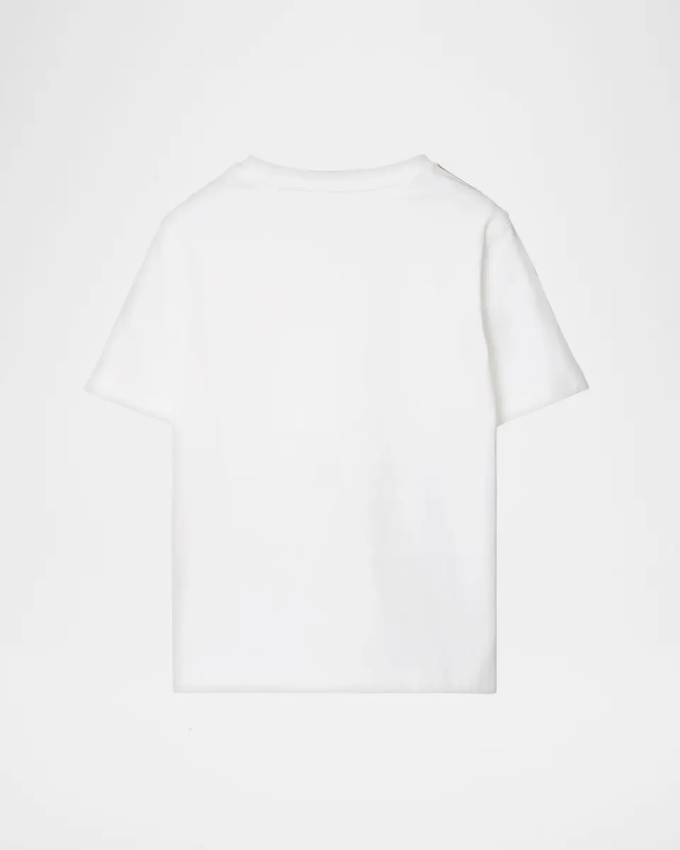 Burberry Kid's Check-Trim Cotton T-Shirt, Size 6M-2 | Thumbnail 2 Burberry Kid's Check-Trim Cotton T-Shirt, Size 6M-2 | Thumbnail 2