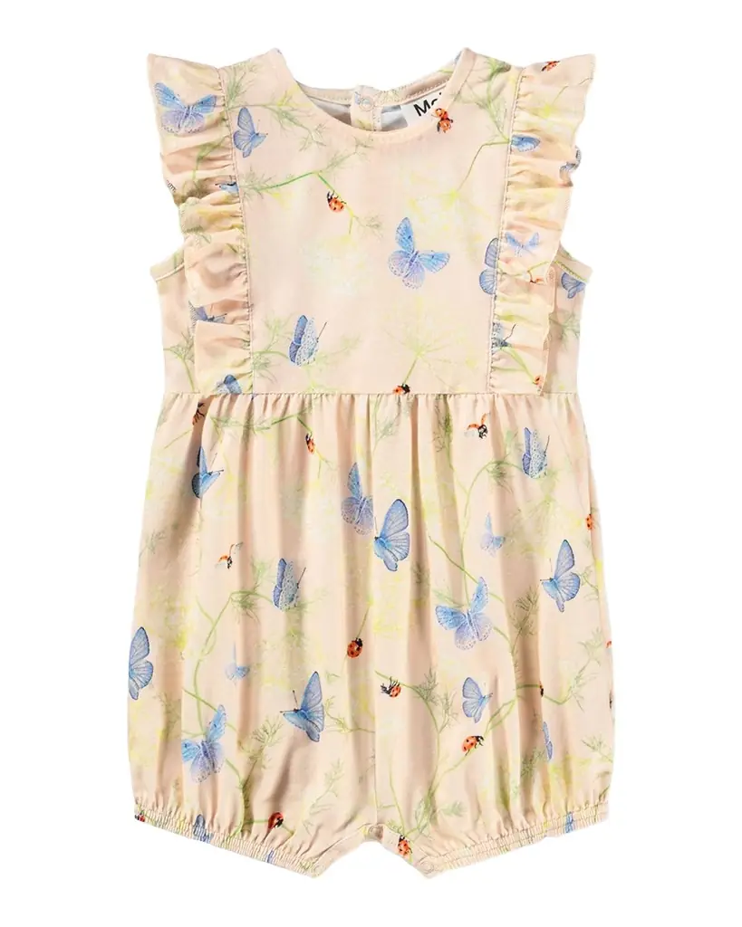 Molo Girl 's Felicia Floral-Print Organic Cotton Romper, Size 3M-18M | Image 1 Molo Girl 's Felicia Floral-Print Organic Cotton Romper, Size 3M-18M | Image 1