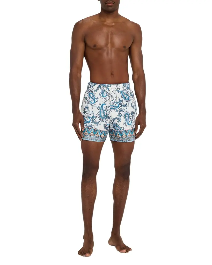 Etro Men's Paisley-Print Roma Swim Shorts | Image 1 Etro Men's Paisley-Print Roma Swim Shorts | Image 1