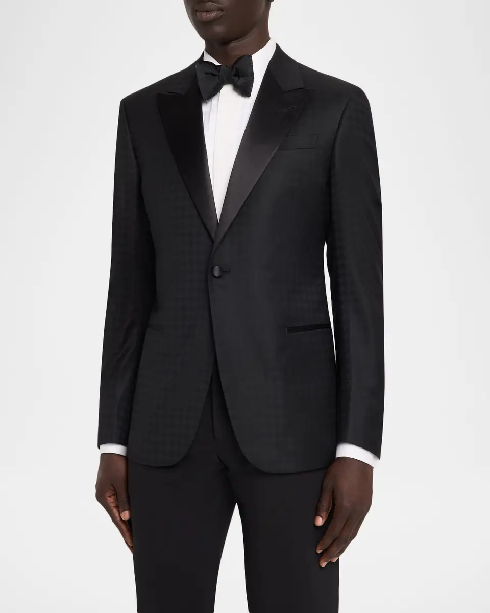 Emporio Armani Men's Houndstooth Wool G Line Evening Jacket | Thumbnail 4 Emporio Armani Men's Houndstooth Wool G Line Evening Jacket | Thumbnail 4
