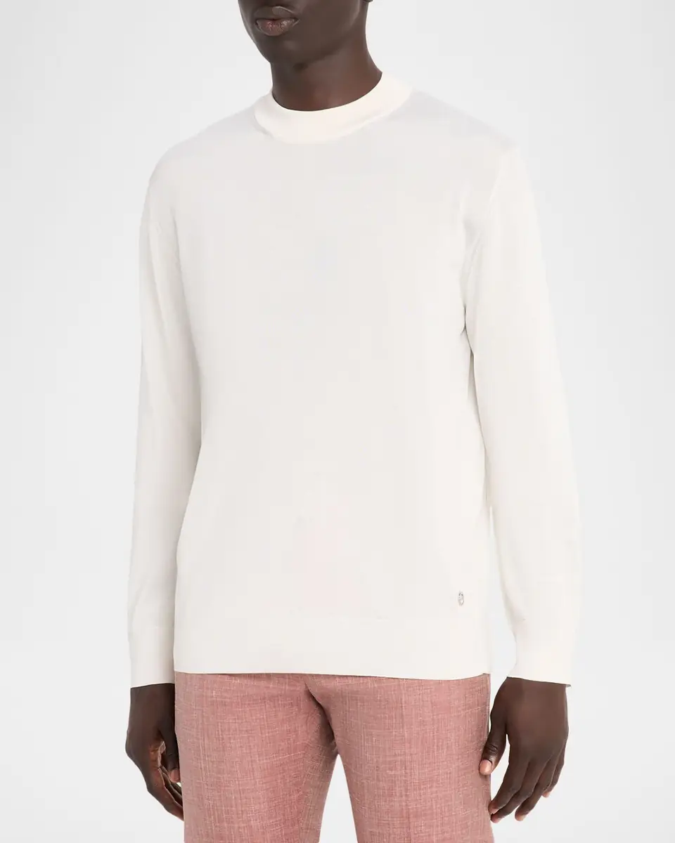 Stefano Ricci Men's Silk Knit Mock-Neck Sweater | Thumbnail 3 Stefano Ricci Men's Silk Knit Mock-Neck Sweater | Thumbnail 3