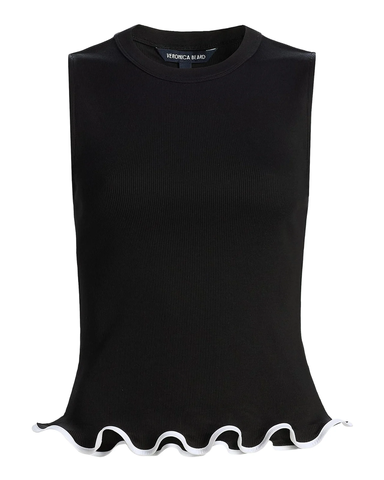 Veronica Beard Elianne Sleeveless Contrast-Trim Top
