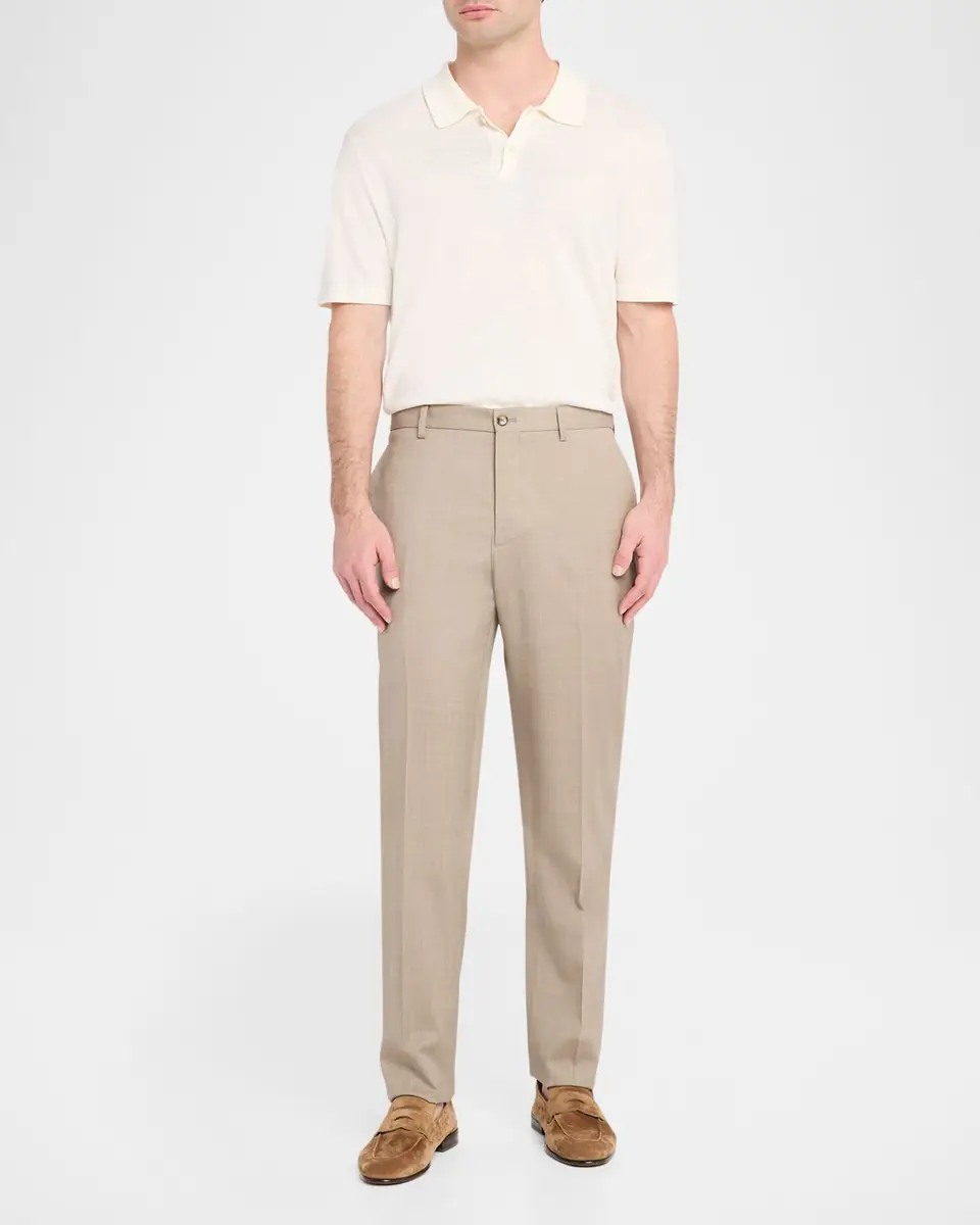 Etro Men's Creased Virgin Wool Roma-Fit Straight-Leg Trousers | Thumbnail 2