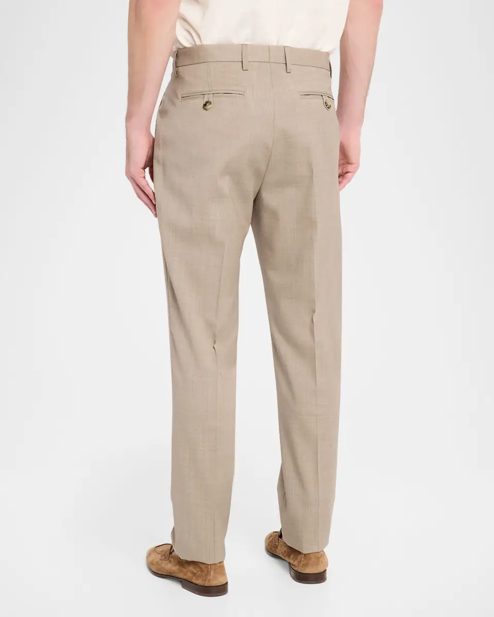 Etro Men's Creased Virgin Wool Roma-Fit Straight-Leg Trousers | Thumbnail 3
