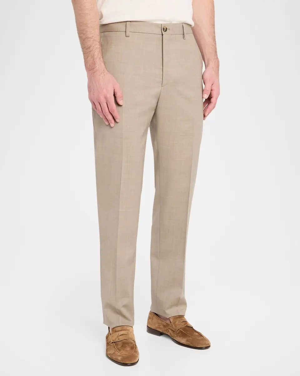Etro Men's Creased Virgin Wool Roma-Fit Straight-Leg Trousers | Thumbnail 4