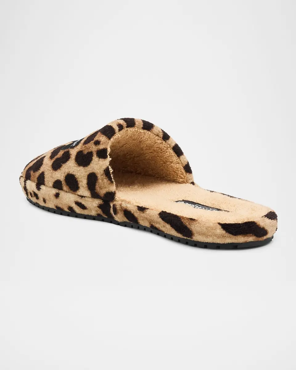 Dolce & Gabbana Men's Leopard-Print Terrycloth Slippers | Thumbnail 2 Dolce & Gabbana Men's Leopard-Print Terrycloth Slippers | Thumbnail 2