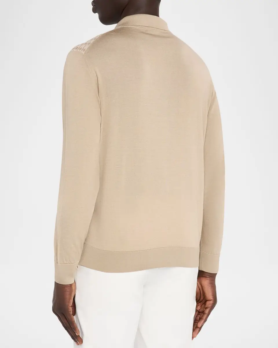 Stefano Ricci Men's Silk and Cotton Chain Link Polo Sweater | Thumbnail 3 Stefano Ricci Men's Silk and Cotton Chain Link Polo Sweater | Thumbnail 3