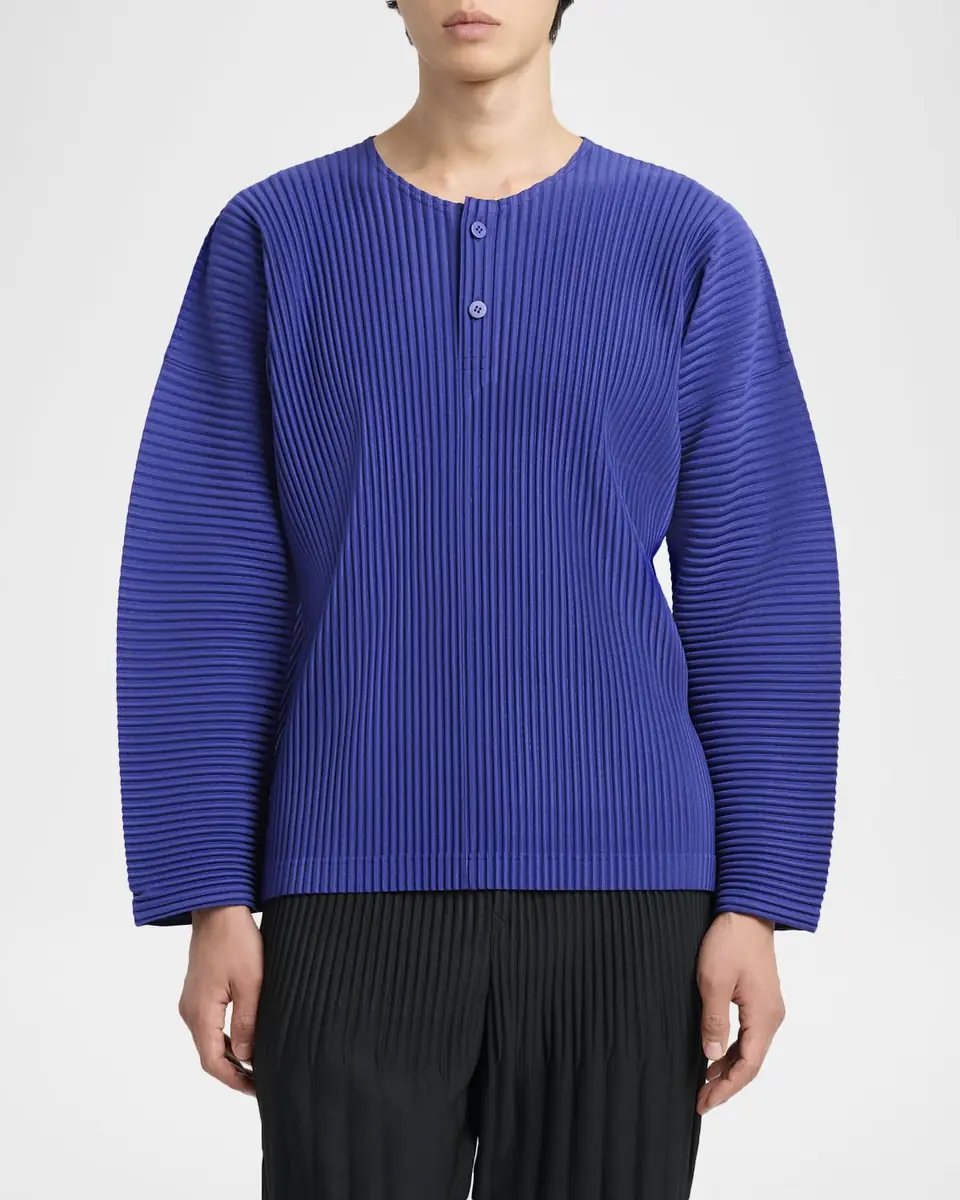 Homme Plissé Issey Miyake Men's Monthly Colors Pleated Long-Sleeve Shirt | Thumbnail 3 Homme Plissé Issey Miyake Men's Monthly Colors Pleated Long-Sleeve Shirt | Thumbnail 3