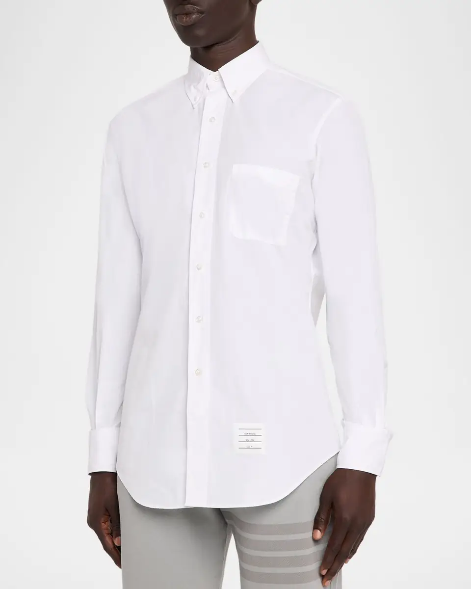 Thom Browne Men's Classic Fit Poplin Button-Down Shirt | Thumbnail 4