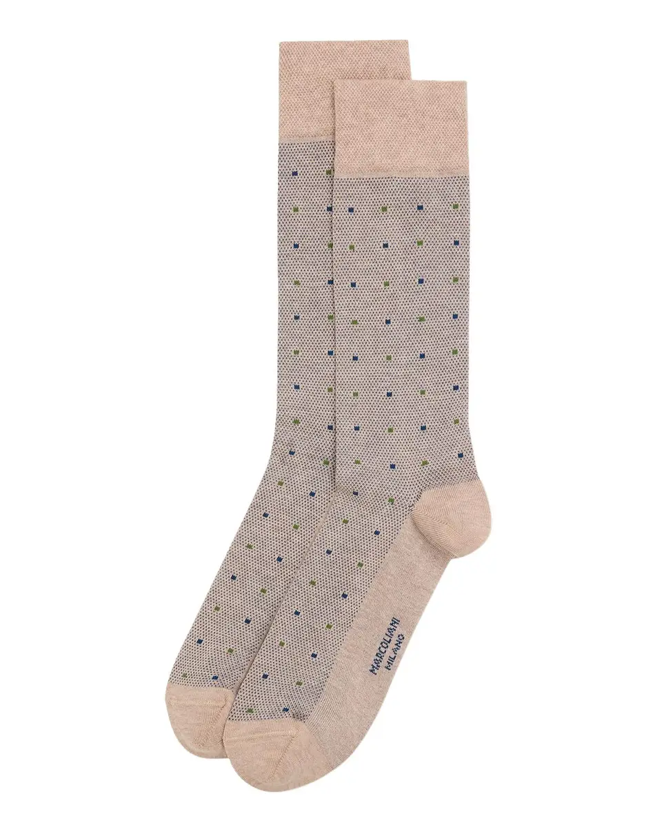 Marcoliani Men's Pindot Mid-Calf Crew Socks | Thumbnail 3