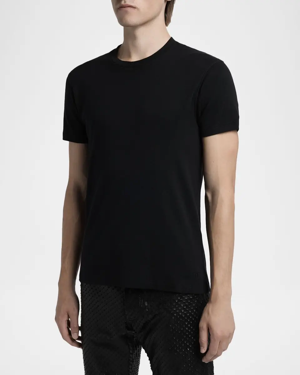 TOM FORD Men's Perforated Ribbed T-Shirt | Thumbnail 7