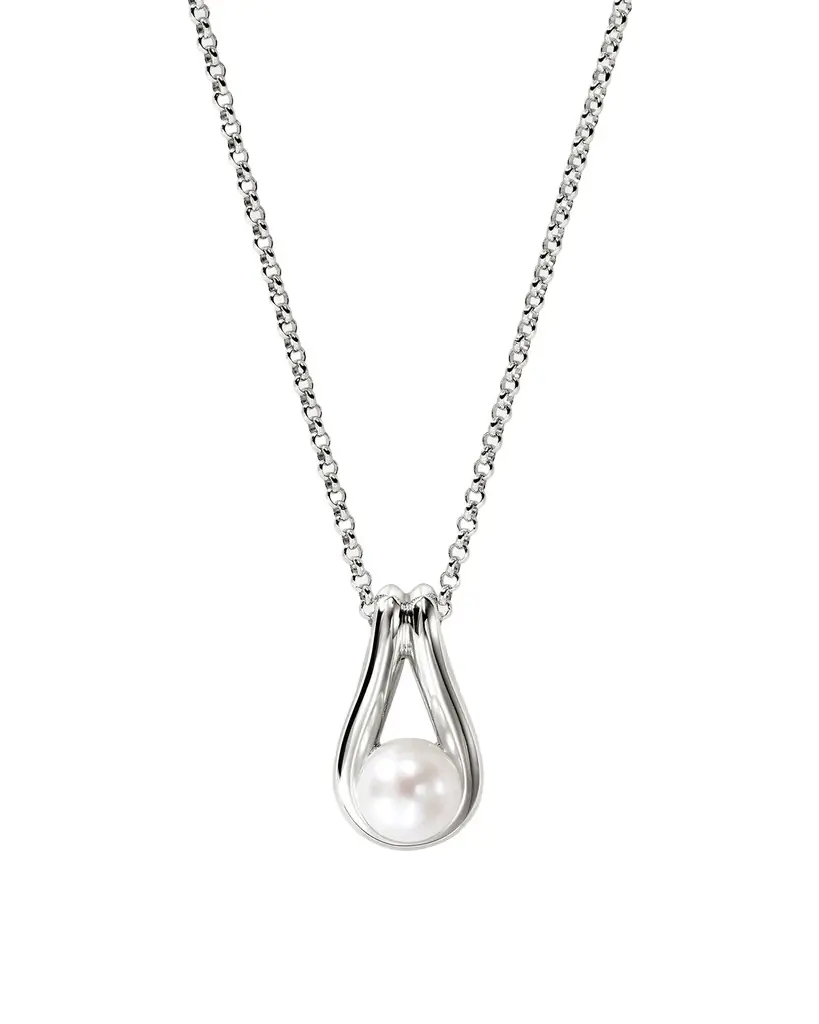 John Hardy Surf Sterling Silver Pearl Pendant Necklace, 2mm, 20"L | Image 1 John Hardy Surf Sterling Silver Pearl Pendant Necklace, 2mm, 20"L | Image 1