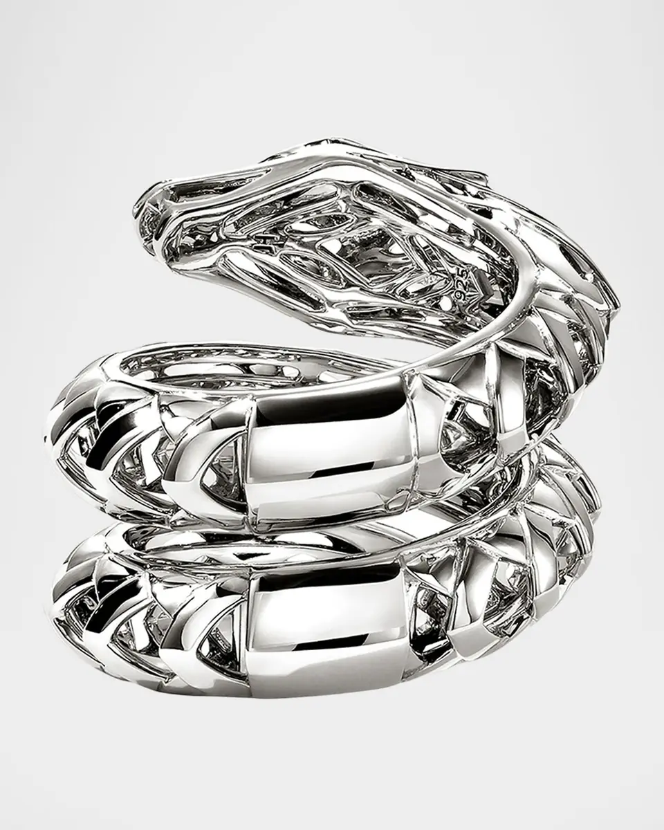 John Hardy Sterling Silver Naga Ring with Diamonds and Blue Sapphires | Thumbnail 3 John Hardy Sterling Silver Naga Ring with Diamonds and Blue Sapphires | Thumbnail 3