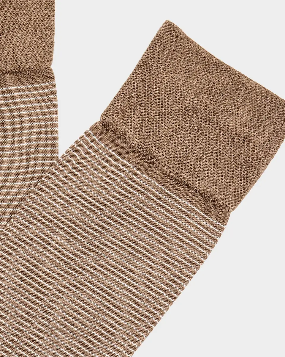 Marcoliani Men's Chic Fine Stripe Crew Socks | Thumbnail 2 Marcoliani Men's Chic Fine Stripe Crew Socks | Thumbnail 2