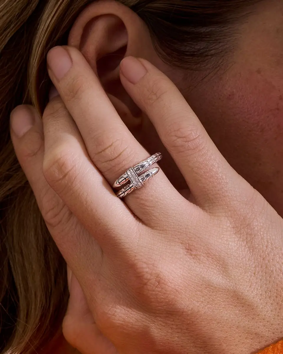 John Hardy Sterling Silver Diamond Pave Spear Ring | Thumbnail 2 John Hardy Sterling Silver Diamond Pave Spear Ring | Thumbnail 2