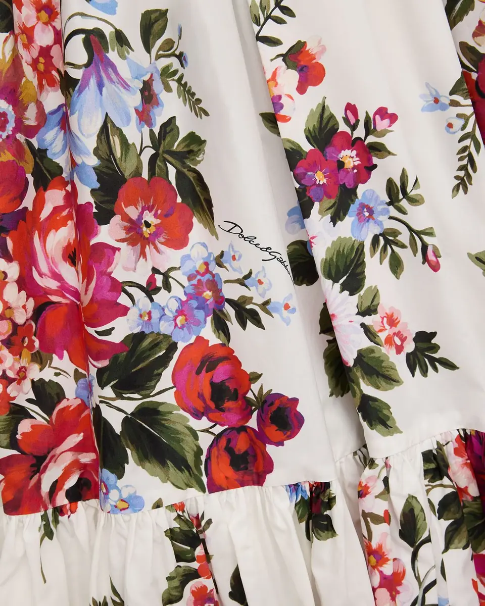 Dolce & Gabbana Girl's Flower Bouquet-Print Poplin Skirt, Size -14 | Thumbnail 2 Dolce & Gabbana Girl's Flower Bouquet-Print Poplin Skirt, Size -14 | Thumbnail 2