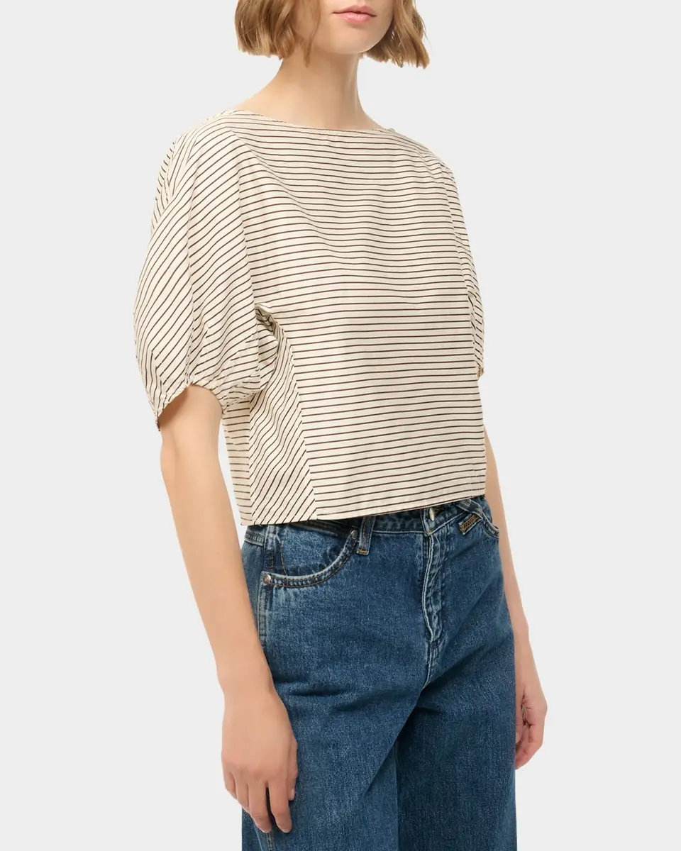Staud Didi Striped Puff-Sleeve Top | Thumbnail 4 Staud Didi Striped Puff-Sleeve Top | Thumbnail 4