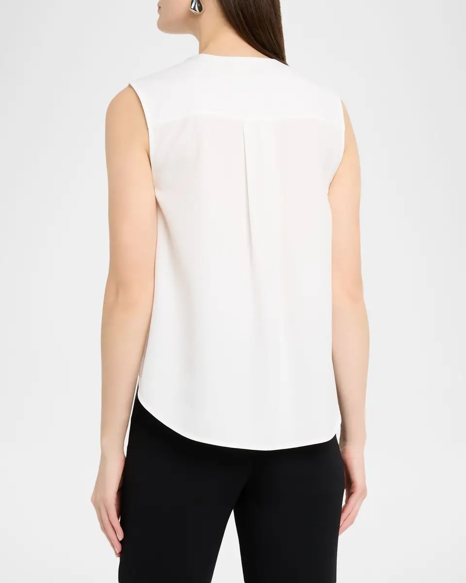 Emporio Armani Sleeveless Faux-Wrap Crepe Shell | Thumbnail 3 Emporio Armani Sleeveless Faux-Wrap Crepe Shell | Thumbnail 3