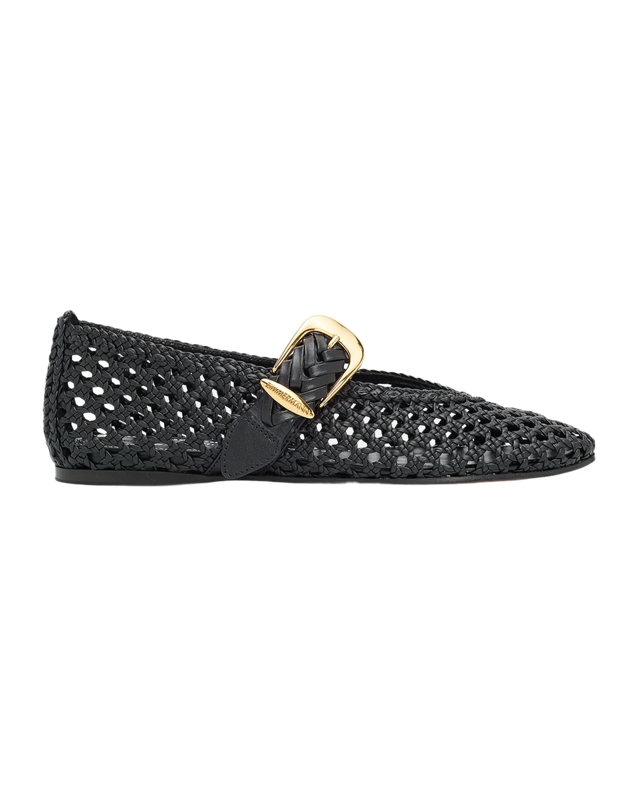 Zimmermann Alchemy Woven Leather Ballerina Flats