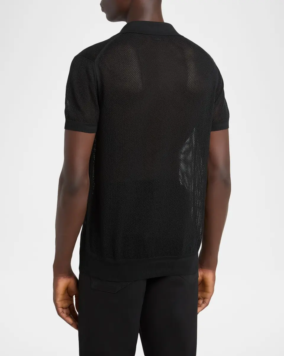TOM FORD Men's Cotton Silk Mesh Polo | Thumbnail 2