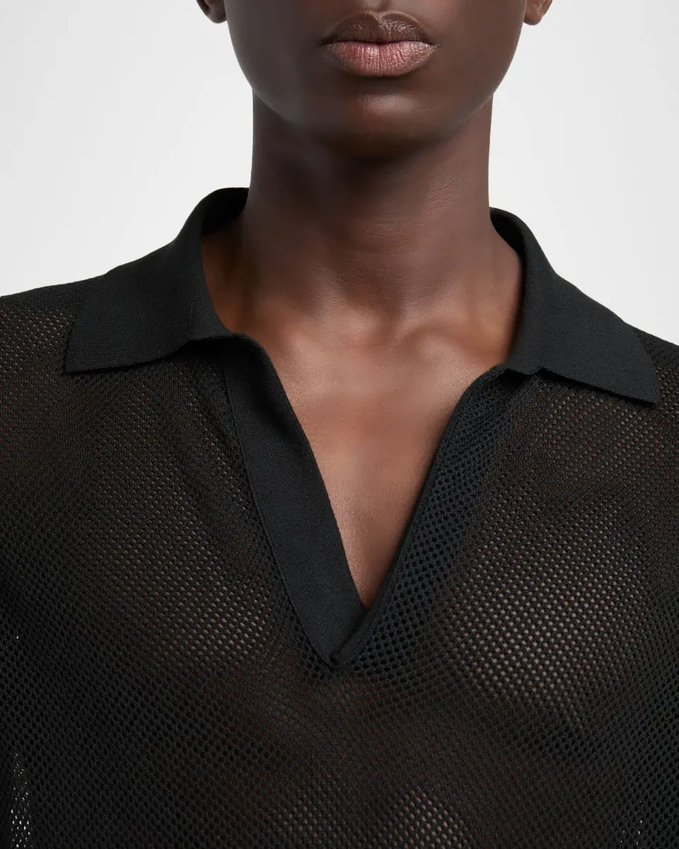 TOM FORD Men's Cotton Silk Mesh Polo | Thumbnail 4