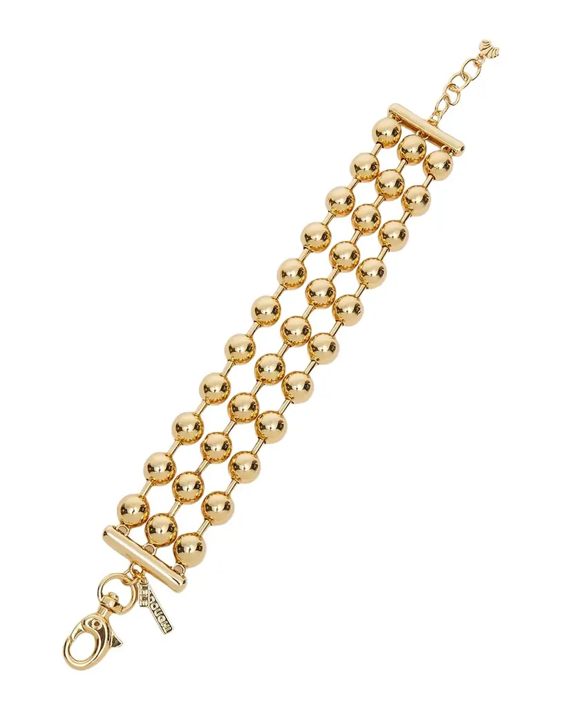 Lele Sadoughi Diana Triple Row Bracelet, Gold | Image 1 Lele Sadoughi Diana Triple Row Bracelet, Gold | Image 1
