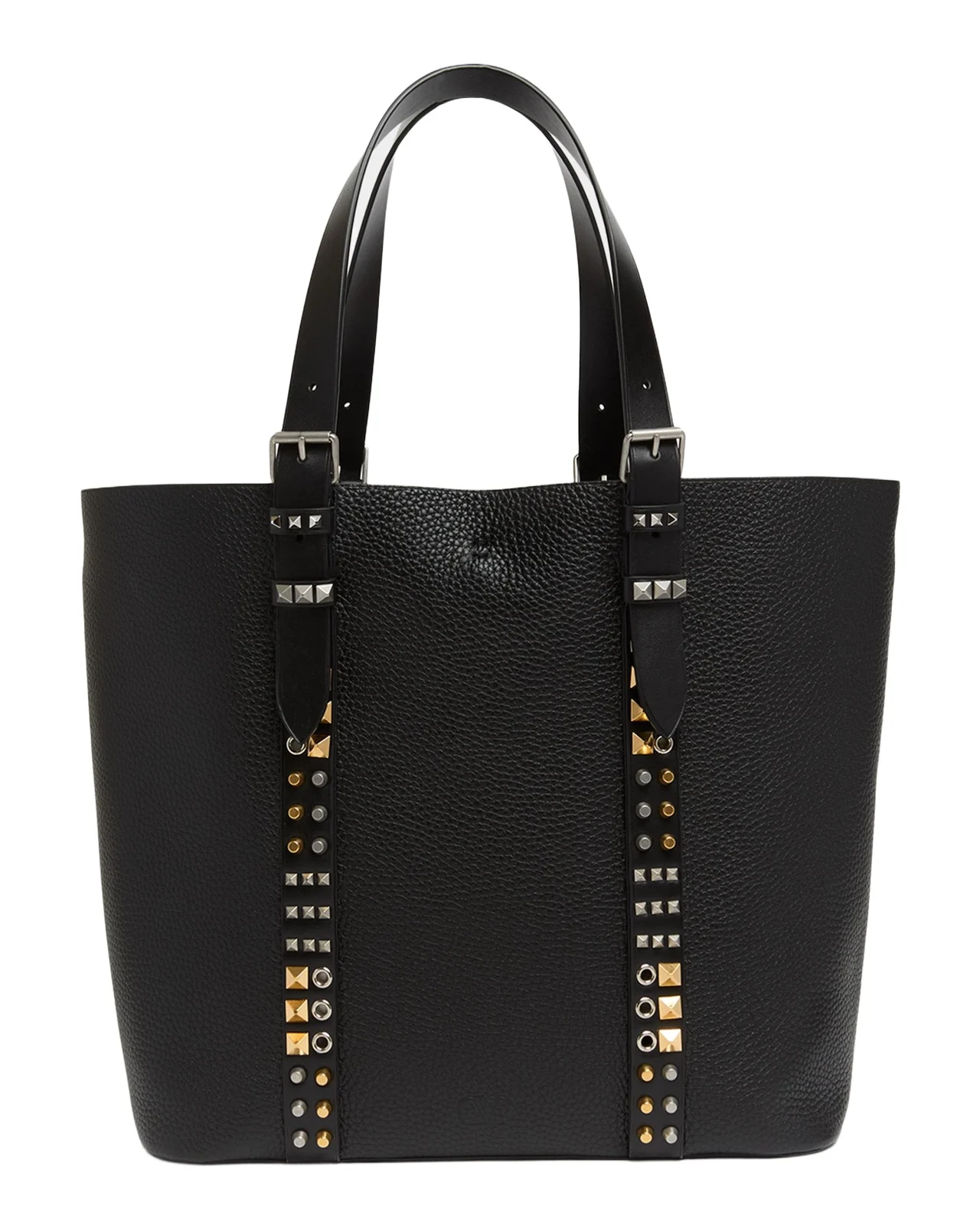 Men's Rockstud Grainy Calfskin Medium Tote Bag Men's Rockstud Grainy Calfskin Medium Tote Bag