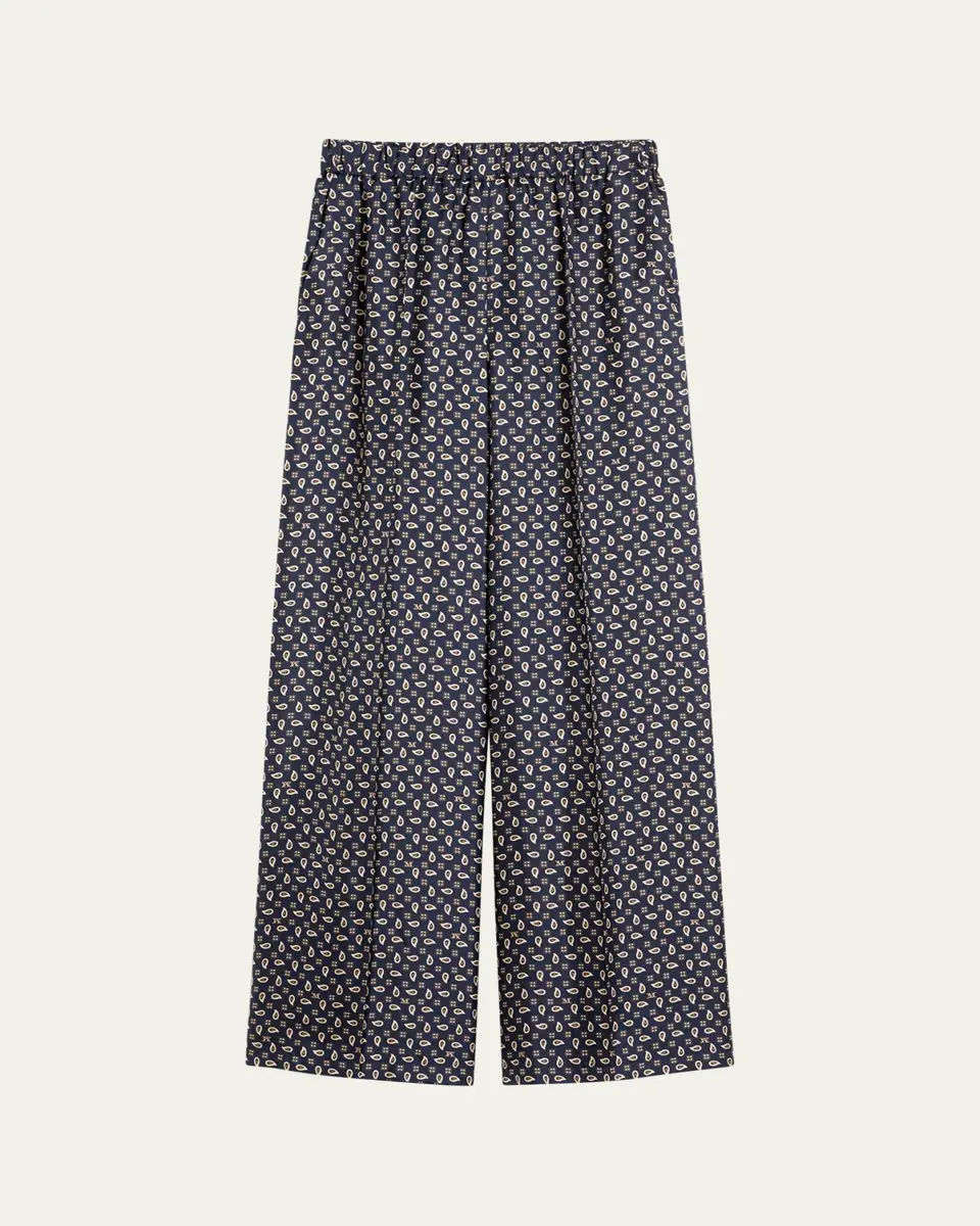 Max Mara Printed Wide-Leg Silk Trousers | Thumbnail 5