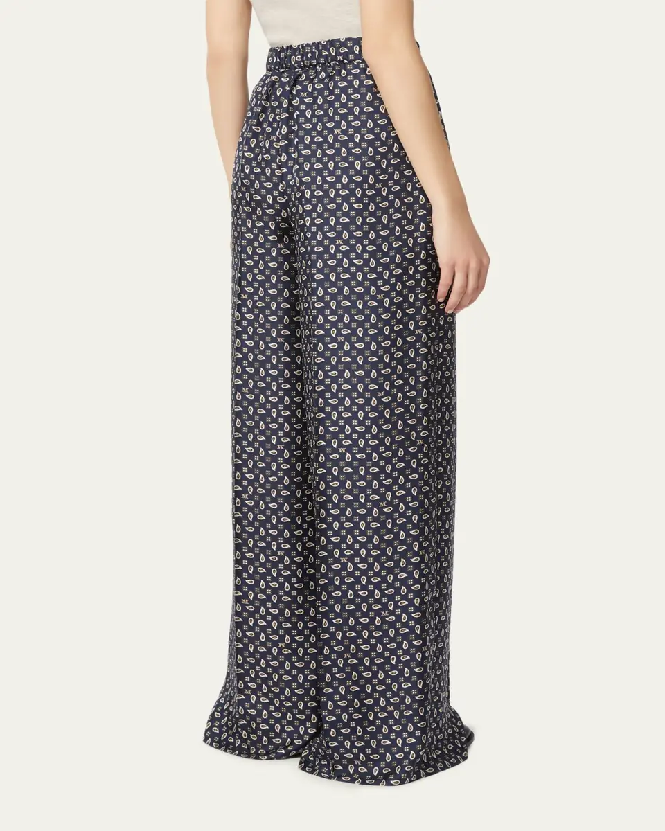 Max Mara Printed Wide-Leg Silk Trousers | Thumbnail 7