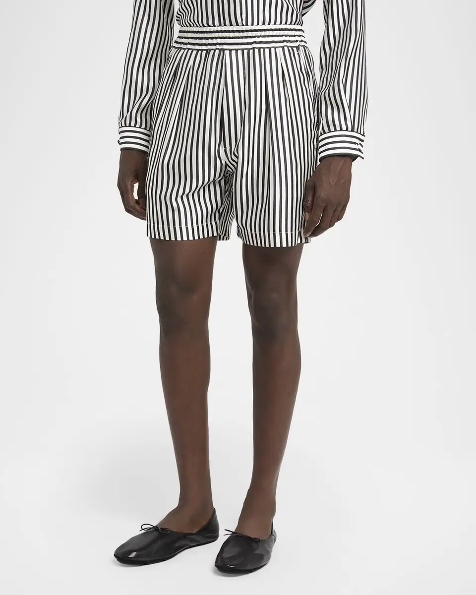 Tom Ford Men's Fluid Striped Silk Lounge Shorts | Thumbnail 4 Tom Ford Men's Fluid Striped Silk Lounge Shorts | Thumbnail 4